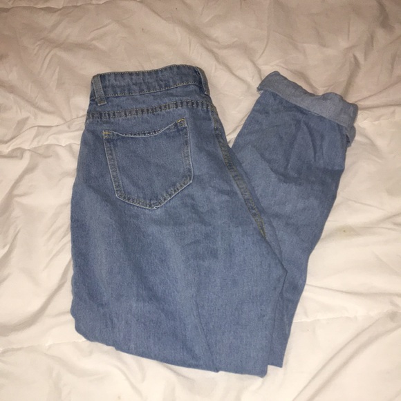 Blue High-Waisted Mom Jeans - Picture 1 of 3